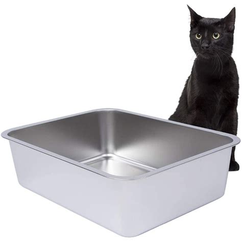 stainless steel cat box near me|stainless steel large litter box.